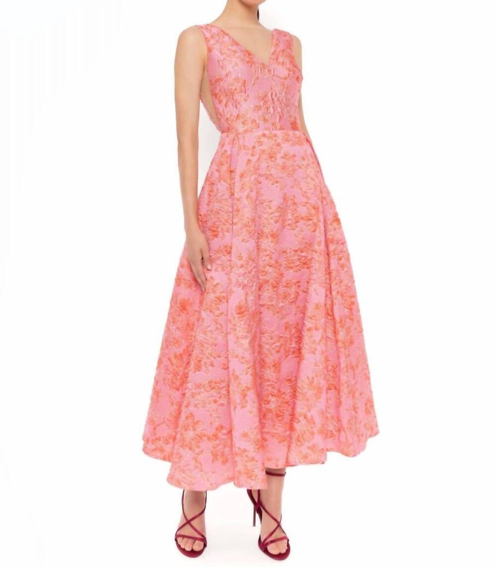 NEW CARLA RUIZ evening dress in coral pink